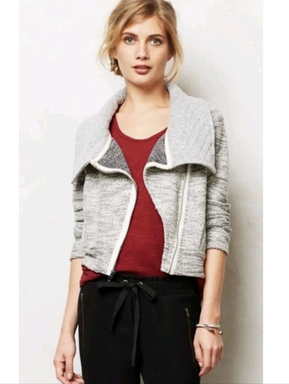 Anthropologie Dolan Sweater Knit Moto Jacket Size: Small
